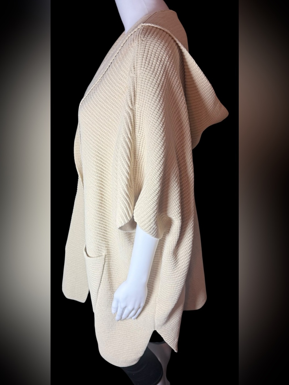 Aerie Oversized Open Front Knit Cardigan Sweater L/XL Cream